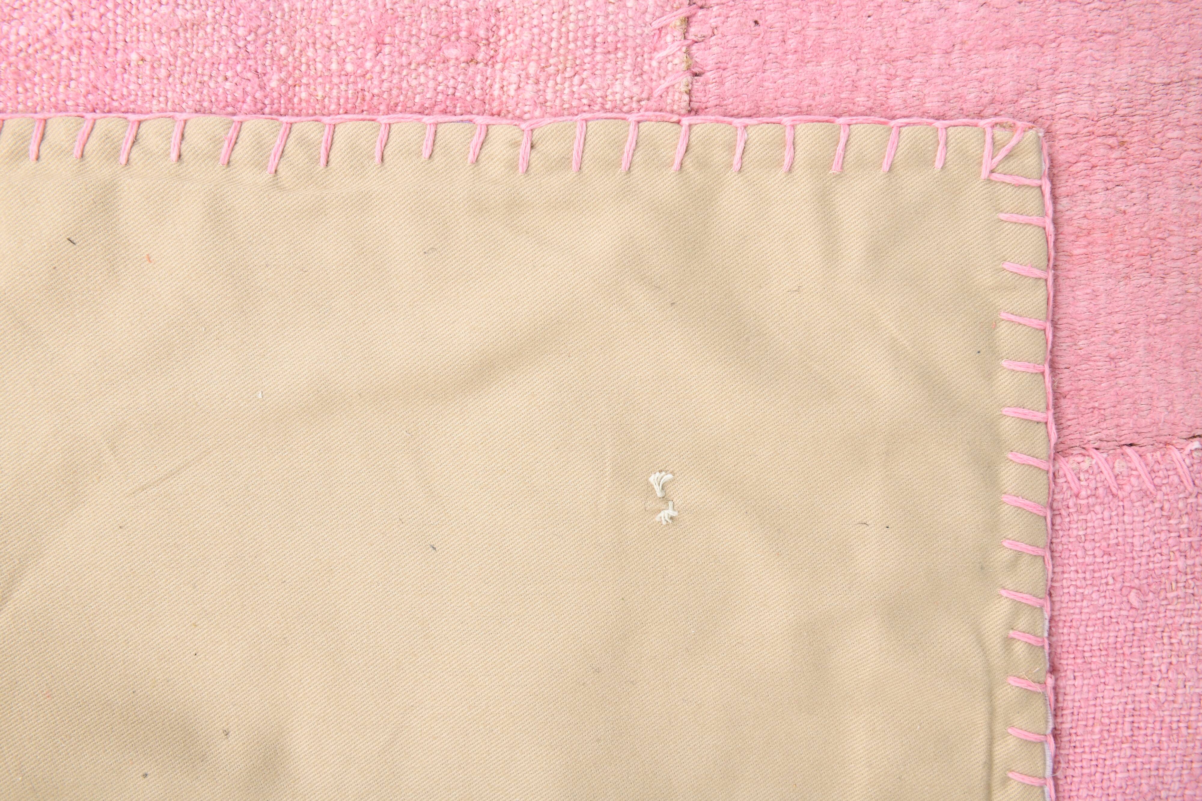 Large Pink Vintage Kilim Rug, 214x306Cm
