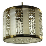 Crystal Glass and Brass Pendant by Jablonecké Sklárny