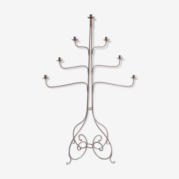 Large Wrought Iron Floor Candelabra, 1950s