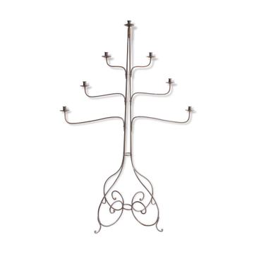Large Wrought Iron Floor Candelabra, 1950s