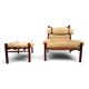 Arne Norell Inca Lounge Chair with Ottoman – Original Cord Upholstery, 1970