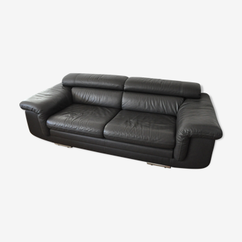 3-seater sofa in anthracite grey cowhide