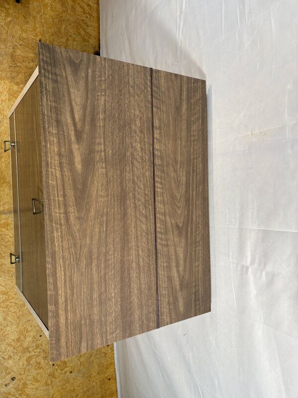 Cabinet de bar cocktail en teck et stratifié rétro des années 50-60