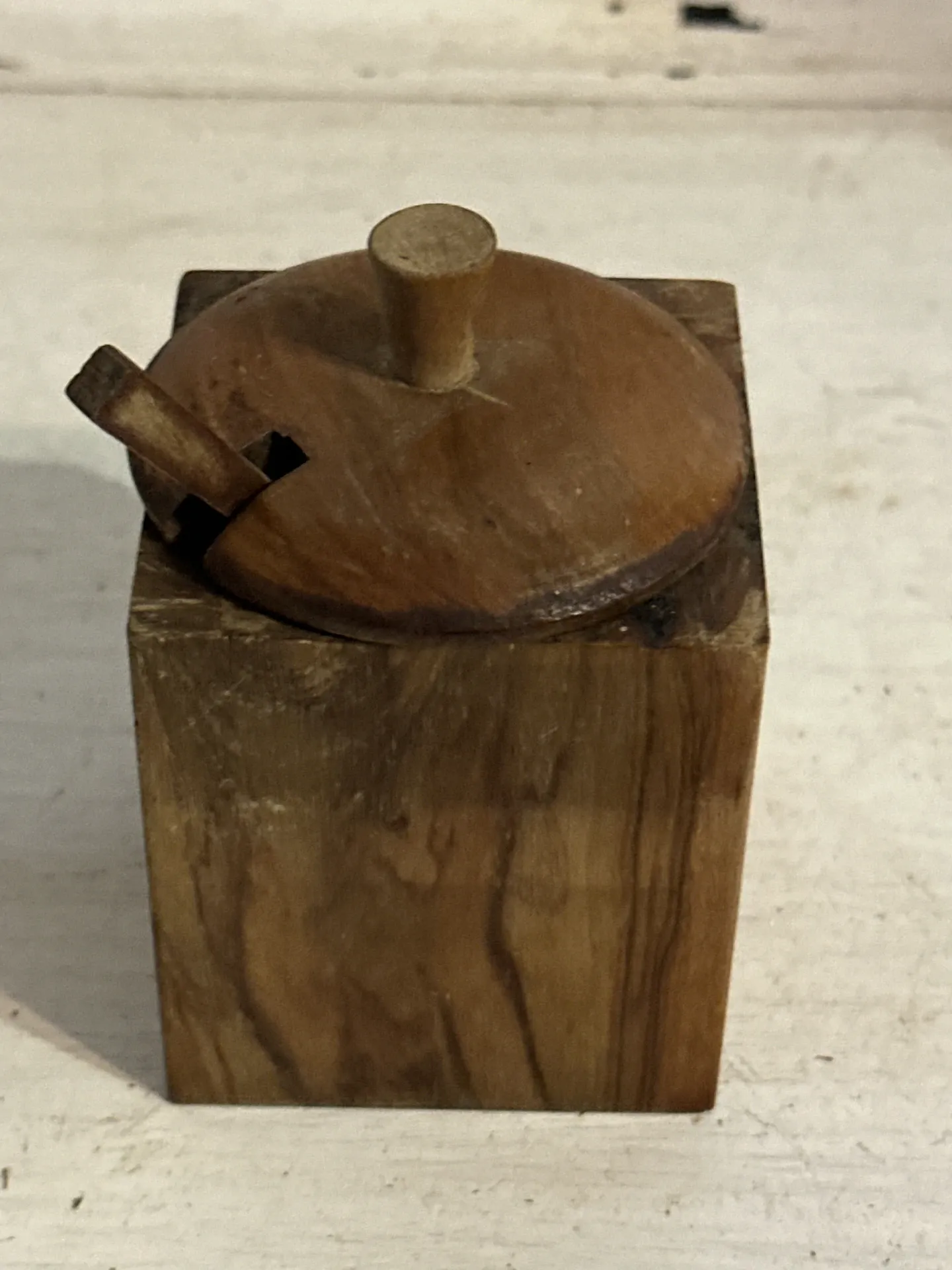 Brutalist condiment service in wood – Mid-Century 1950s