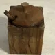 Brutalist condiment service in wood – Mid-Century 1950s