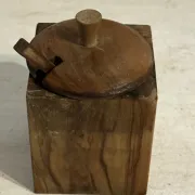 Service à condiments brutaliste en bois – Mid-Century années 50