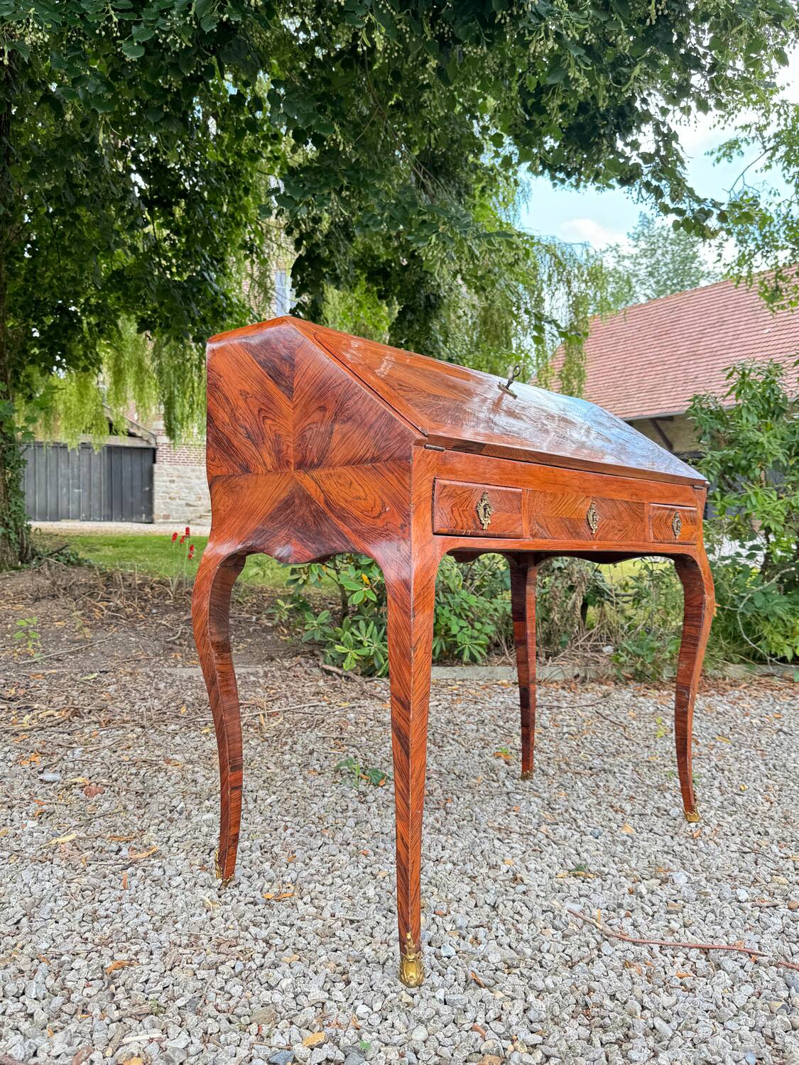 Louis xv period marquetry sloping desk, 18th century stamped criaerd