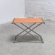 Tabouret pliant en cuir cognac et acier par Michael Christensen, années 1960.