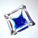 Vintage ashtray cut in Blue Murano crystal - Modernist pocket empty 1970-80