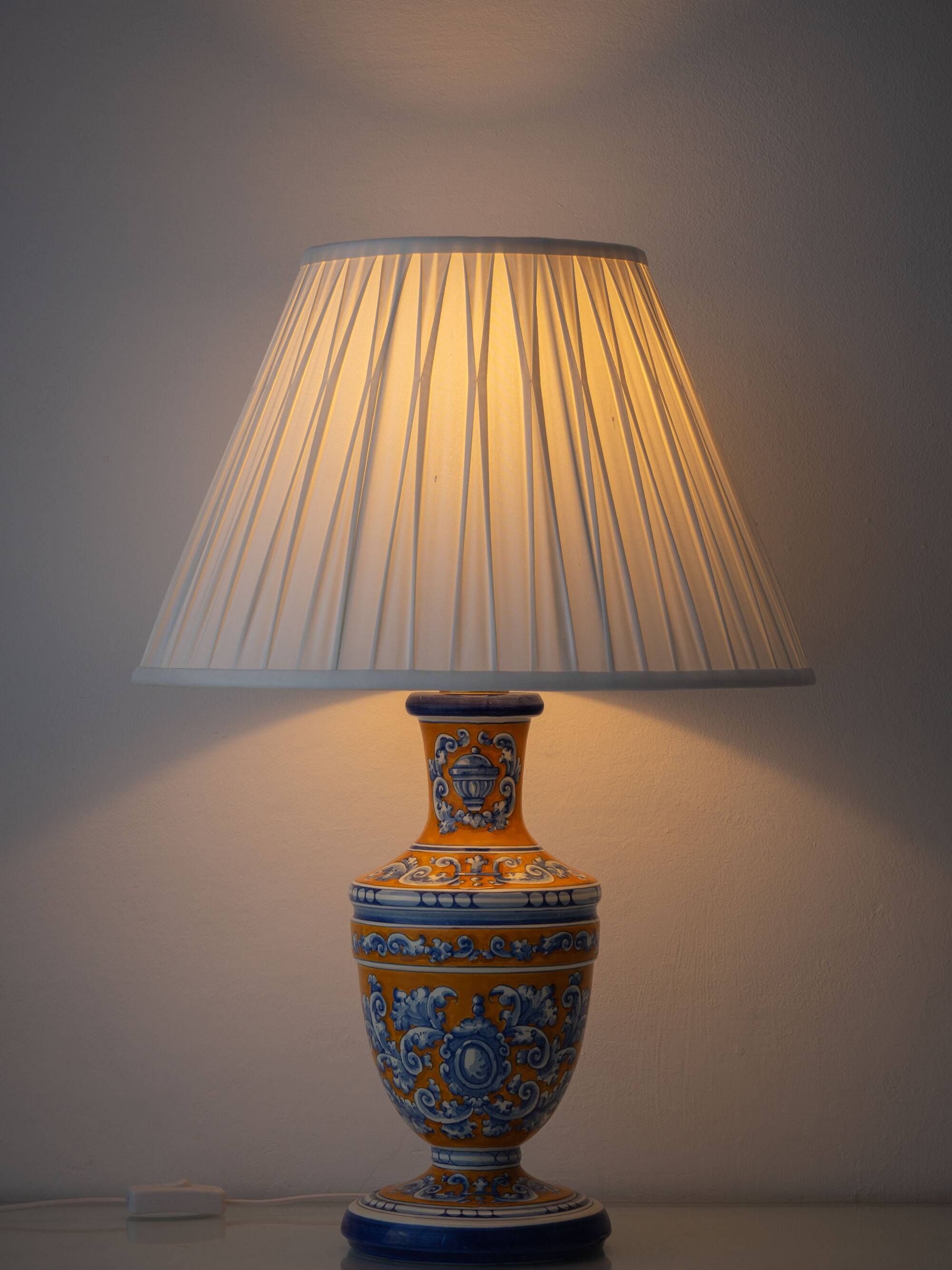 Vintage Talavera Table Lamp, Hand-Painted Ceramic, Spain