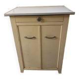 Low sideboard from the 40s/50s in enameled sheet metal with 2 doors and drawer