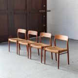 Set of 4 dning chairs 'Model 75' by Niels O. Moller