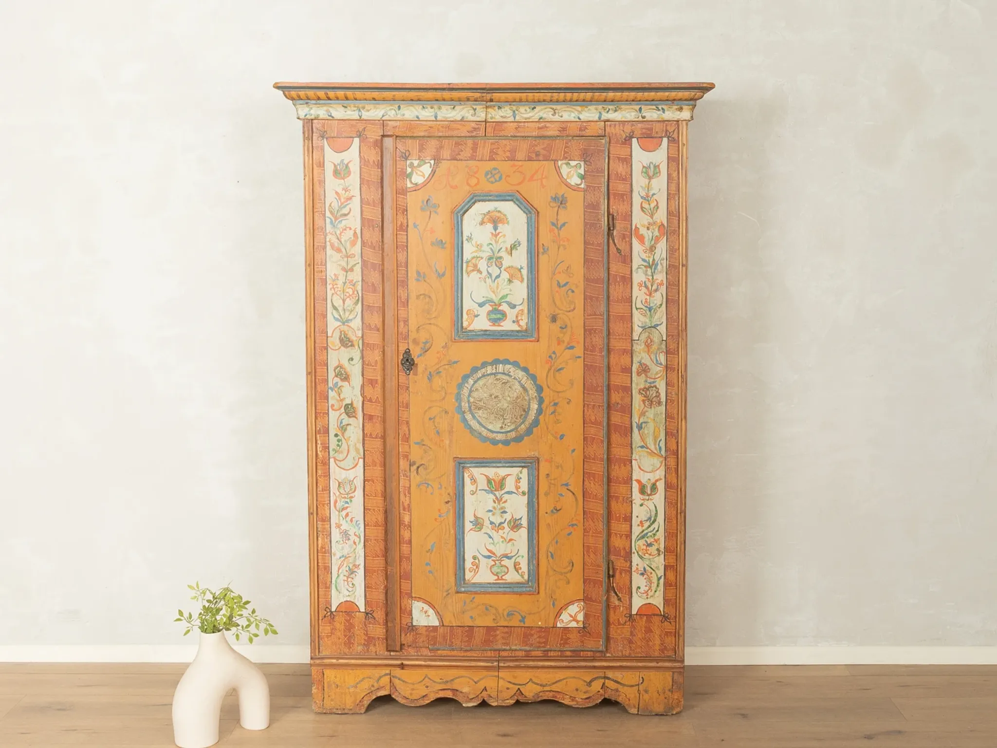 18th century farmer's cabinet with hand painting