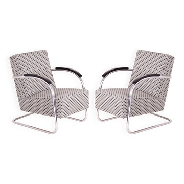 Fauteuils Bauhaus par A. Lorenz pour Mücke-Melder, années 1930, ensemble de 2
