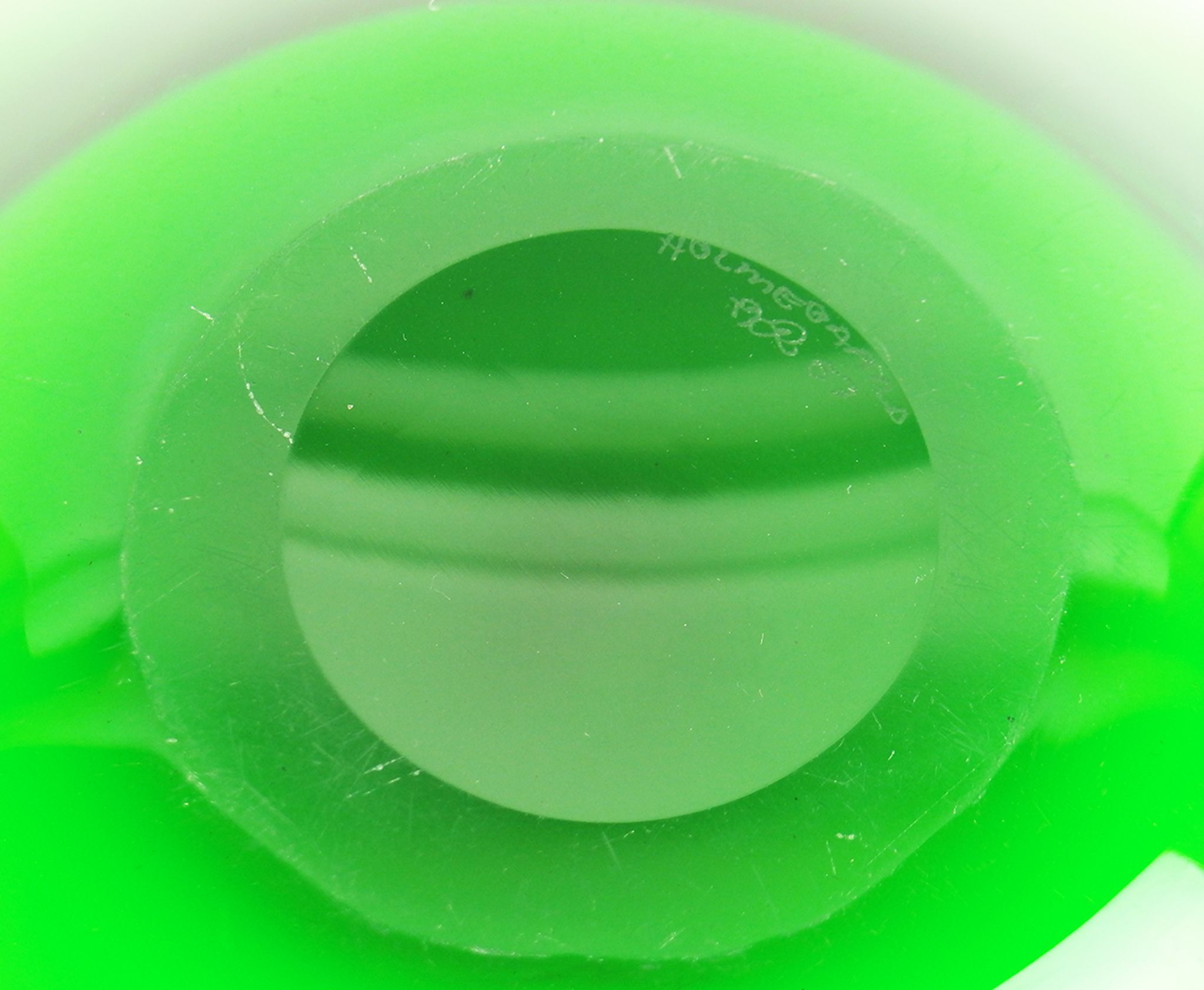Green glass cut by Holmegaard