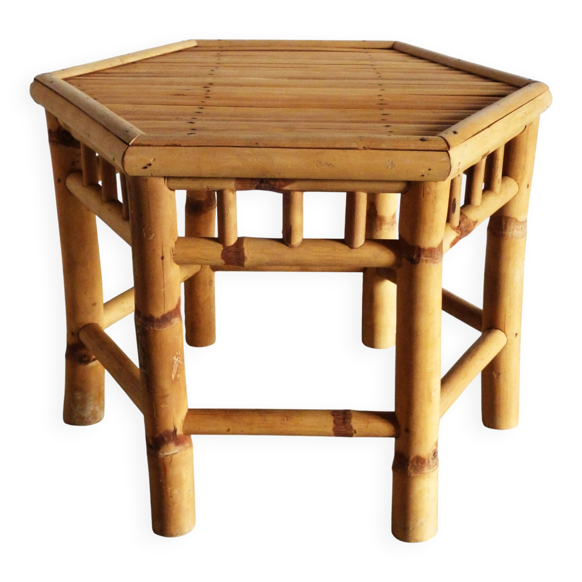 Bamboo side table, bamboo coffee table, bamboo stool.