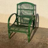 Fauteuil rotin vert