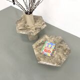 Pair of Italian marble coffee tables, circa 1970.