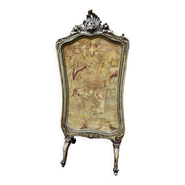 pare feu cheminée Louis XV Rocaille noyer XIXeme