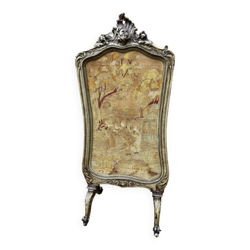 pare feu cheminée Louis XV Rocaille noyer XIXeme