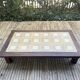 Large vintage 1960s oak and ceramic coffee table.
