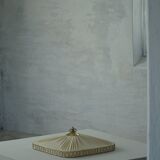 Swedish mid-century ceiling lamp with brass details, 1950s.