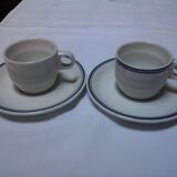 6 bistro cups with saucers