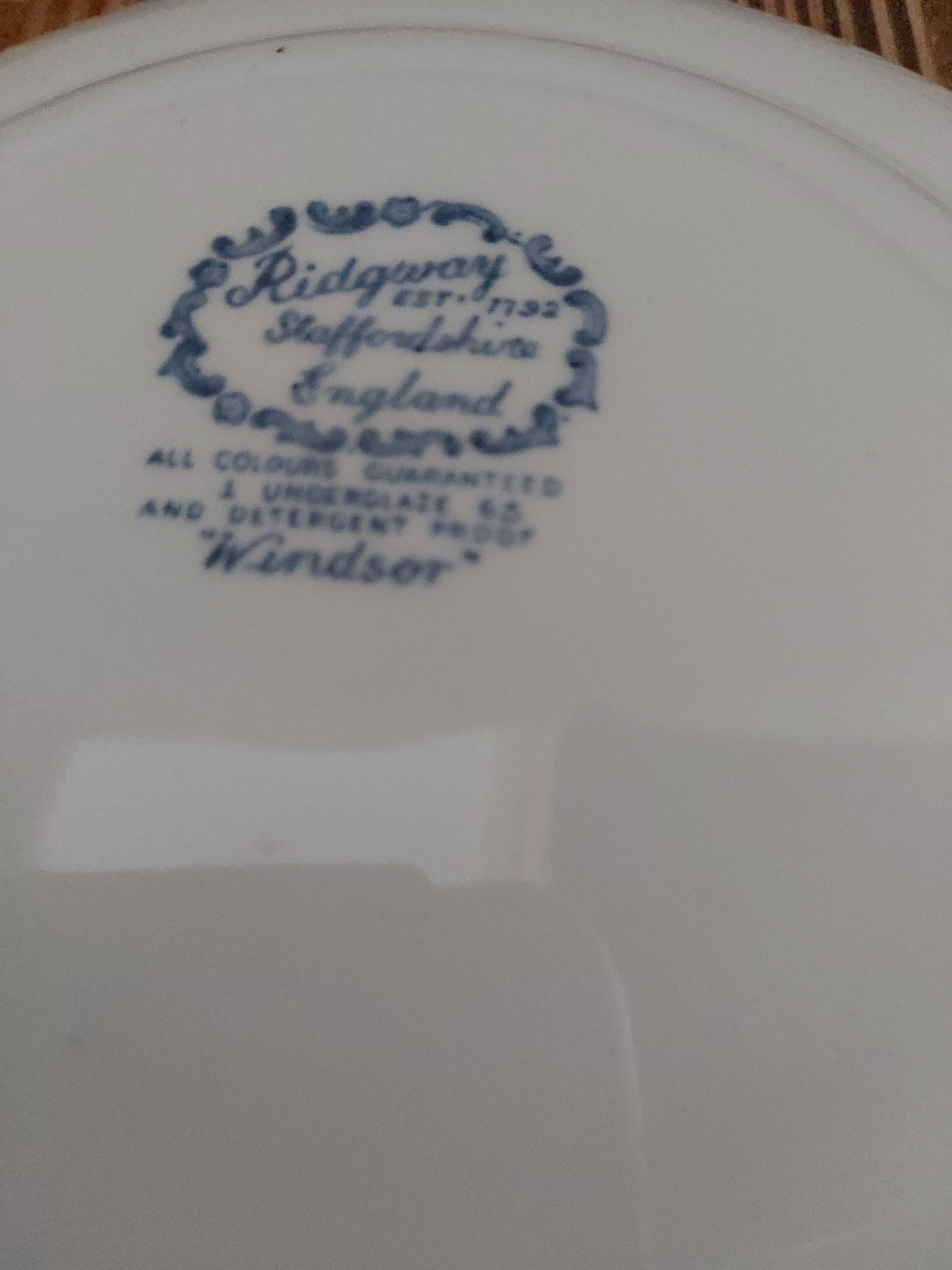 Dessert plate Ridgway Windsor blue flowers