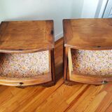 Pair of oak art deco bedside tables
