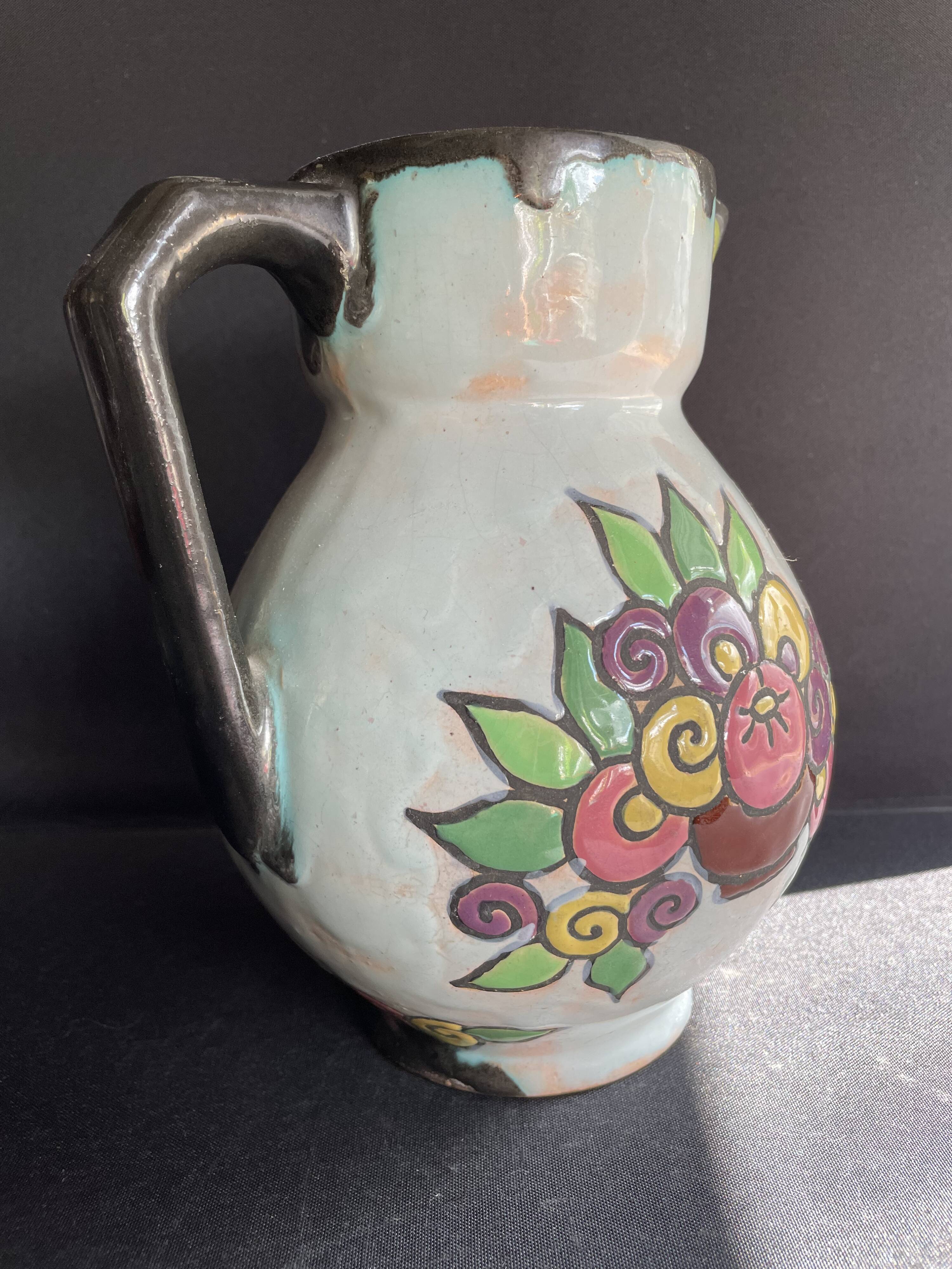 Enamelled jug – Desvres earthenware – Henri Delcourt (1872-1963)