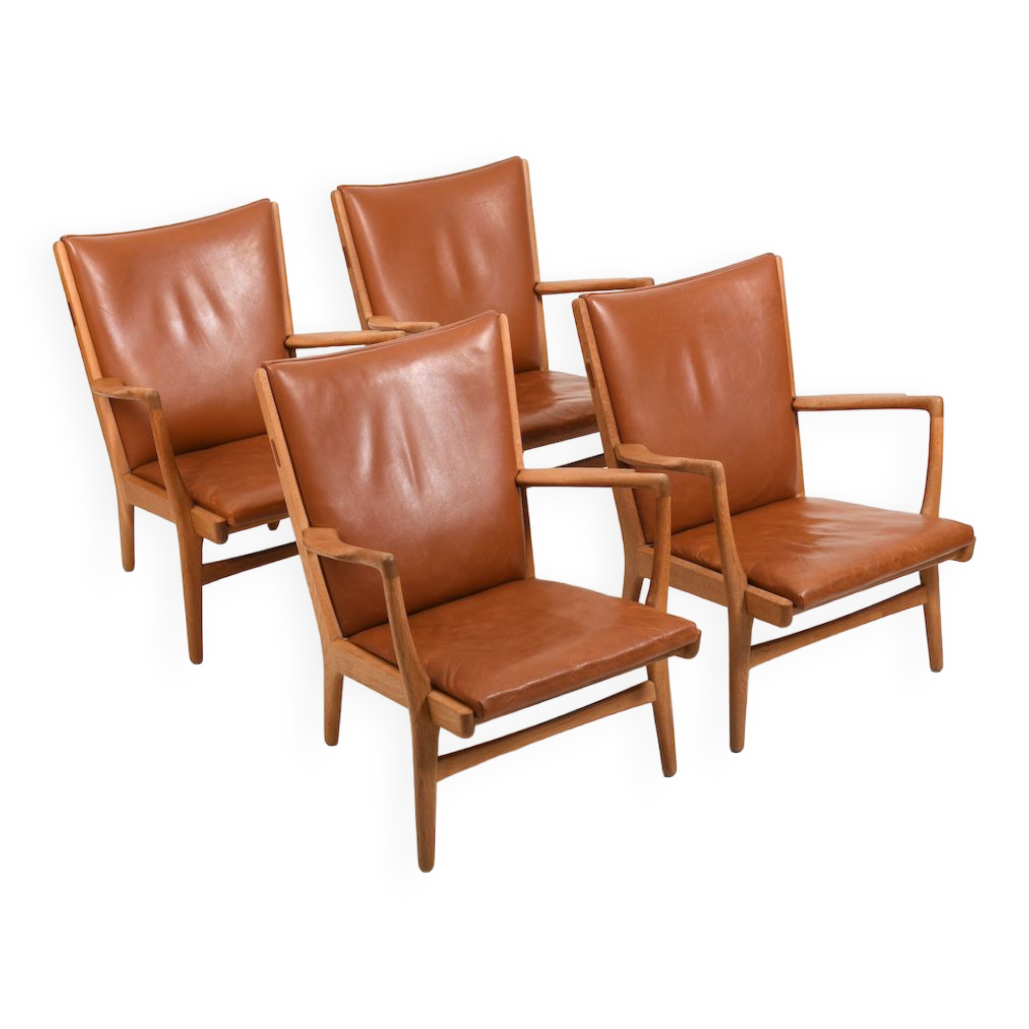 Lot de 4 fauteuils AP-16 en chêne par Hans Wegner