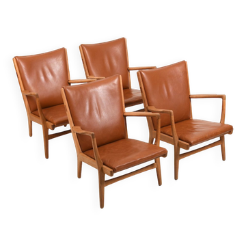 Lot de 4 fauteuils AP-16 en chêne par Hans Wegner