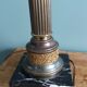 Antique column lamp in marble and gilded metal