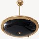 Vintage suspension in gilded brass and black lacquer – Sculptural design from the 70s