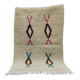 White Berber rug with decoration, 250cm x 150cm