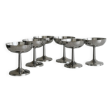 6 coupelles sur pied en inox style Letang Remy