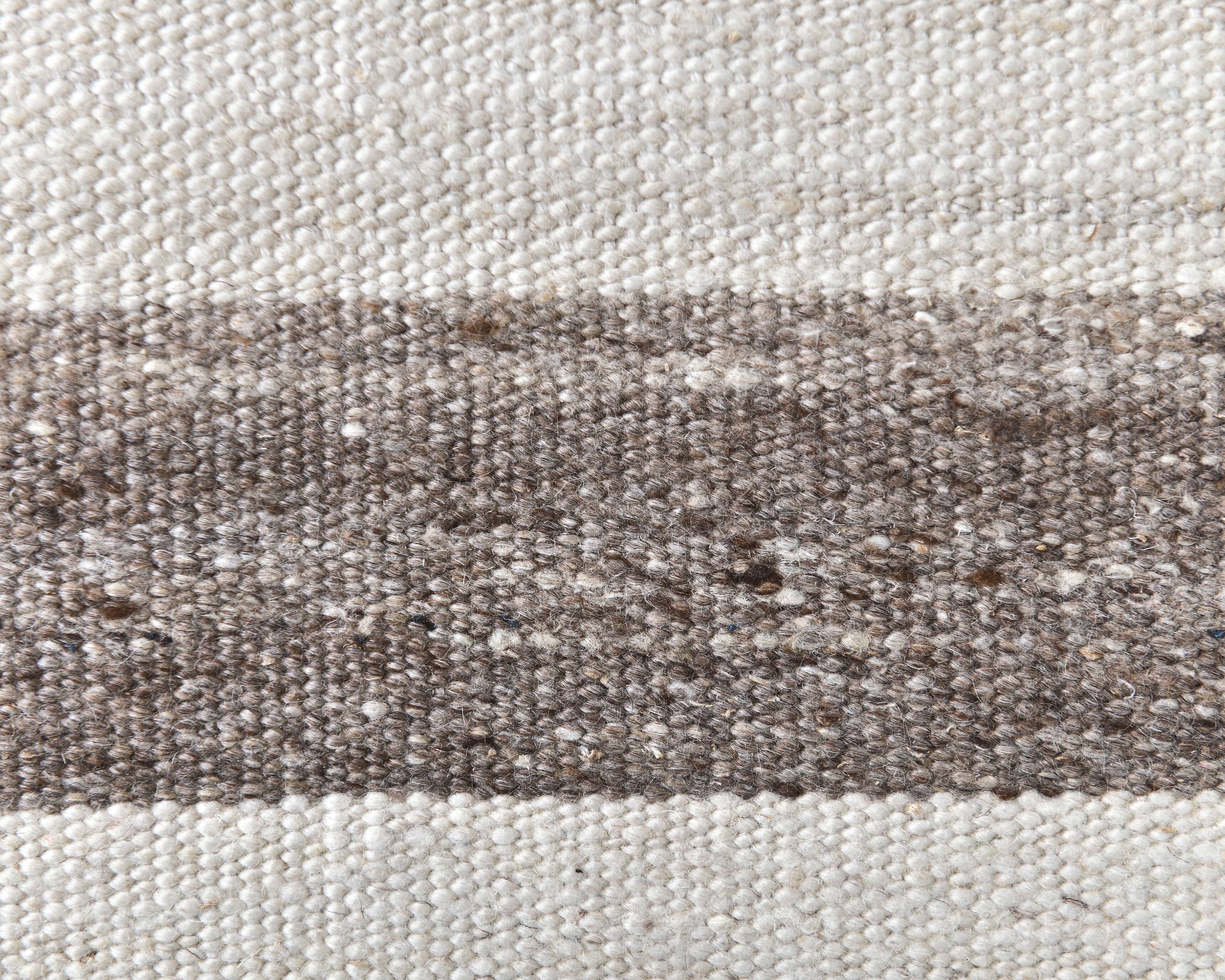 brown cream kilim carpet 120x140 cm, wool washabele rug , organic rug