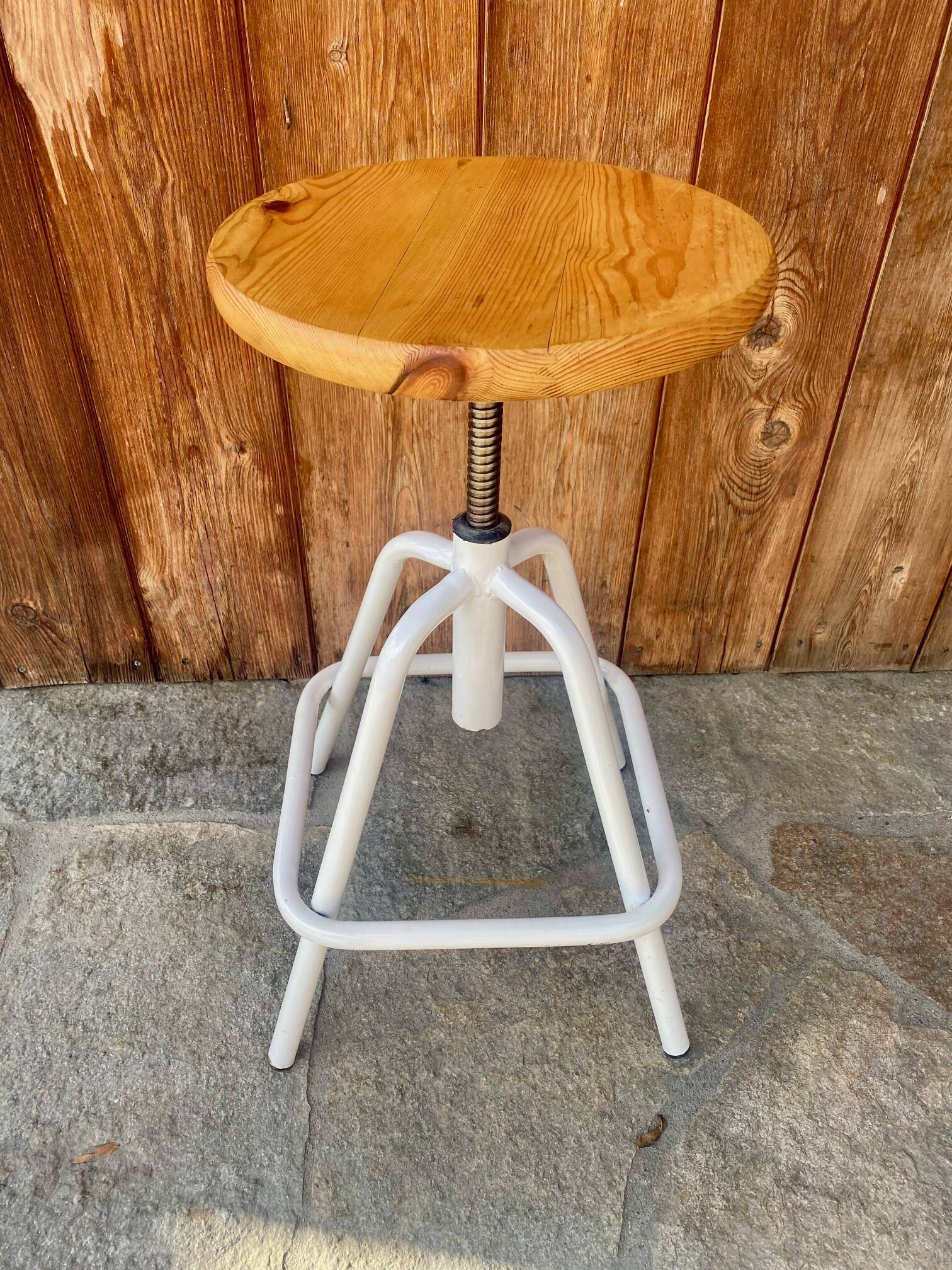 Vintage adjustable swivel stool
