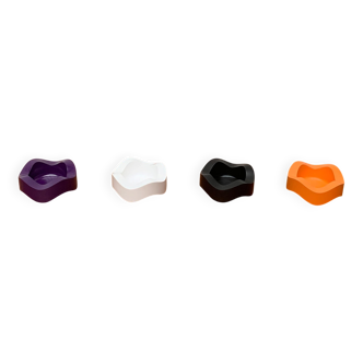 Bowl or ashtray Ulmer Welle German space age mid-century by Walter Zeischegg for Helit, set of 4