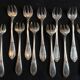12 oyster forks & box