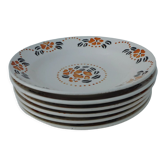Set of 6 hollow earthenware plates