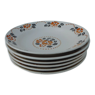 Set of 6 hollow earthenware plates