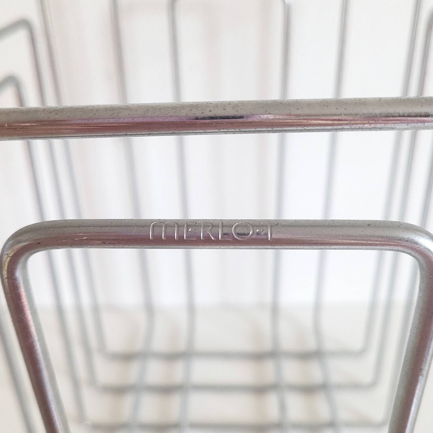 Vintage design chrome metal magazine rack