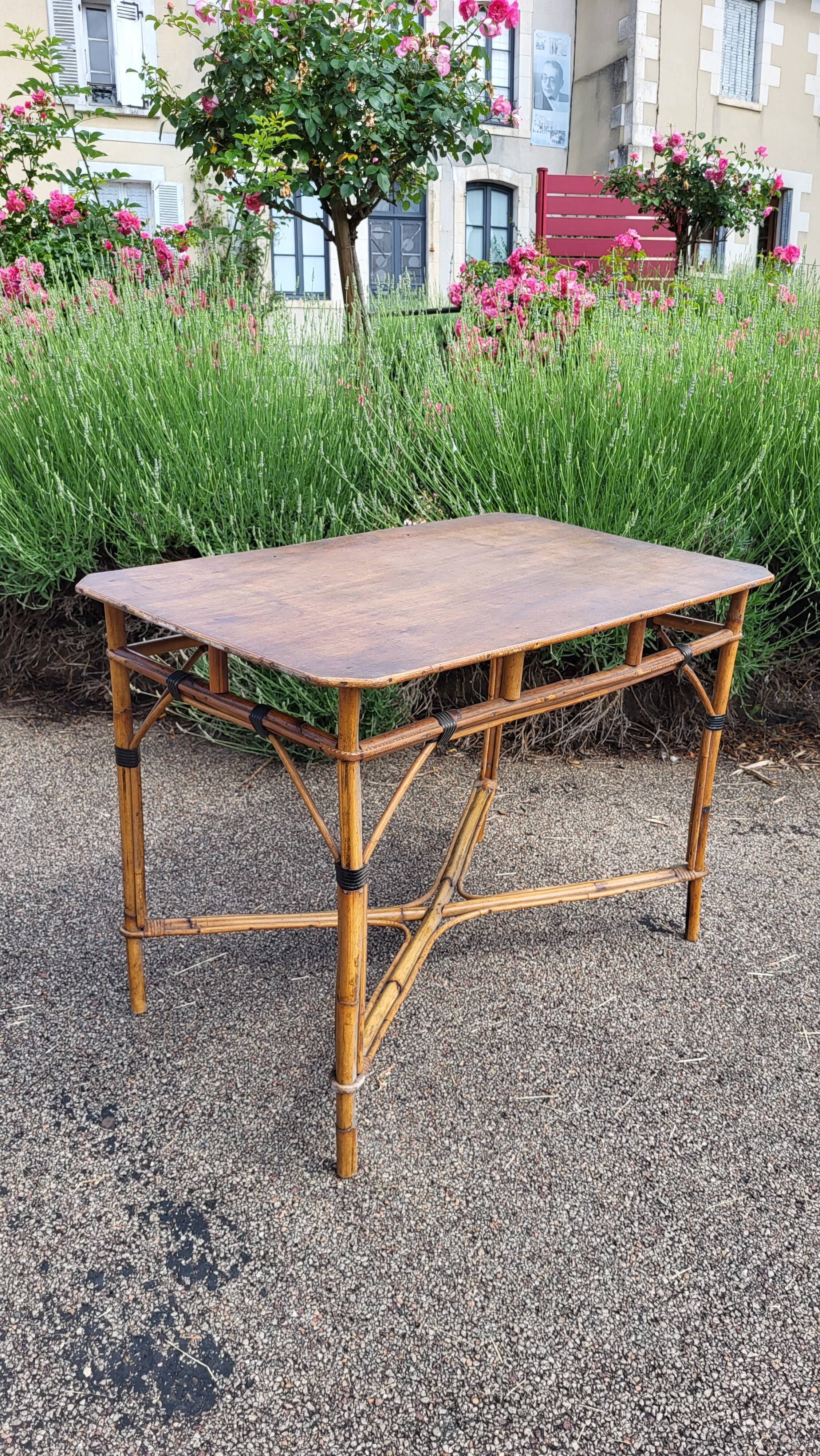 Rattan / bamboo dining table