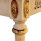 Louis XVI style coffee table in patinated and gilded wood, marble top.