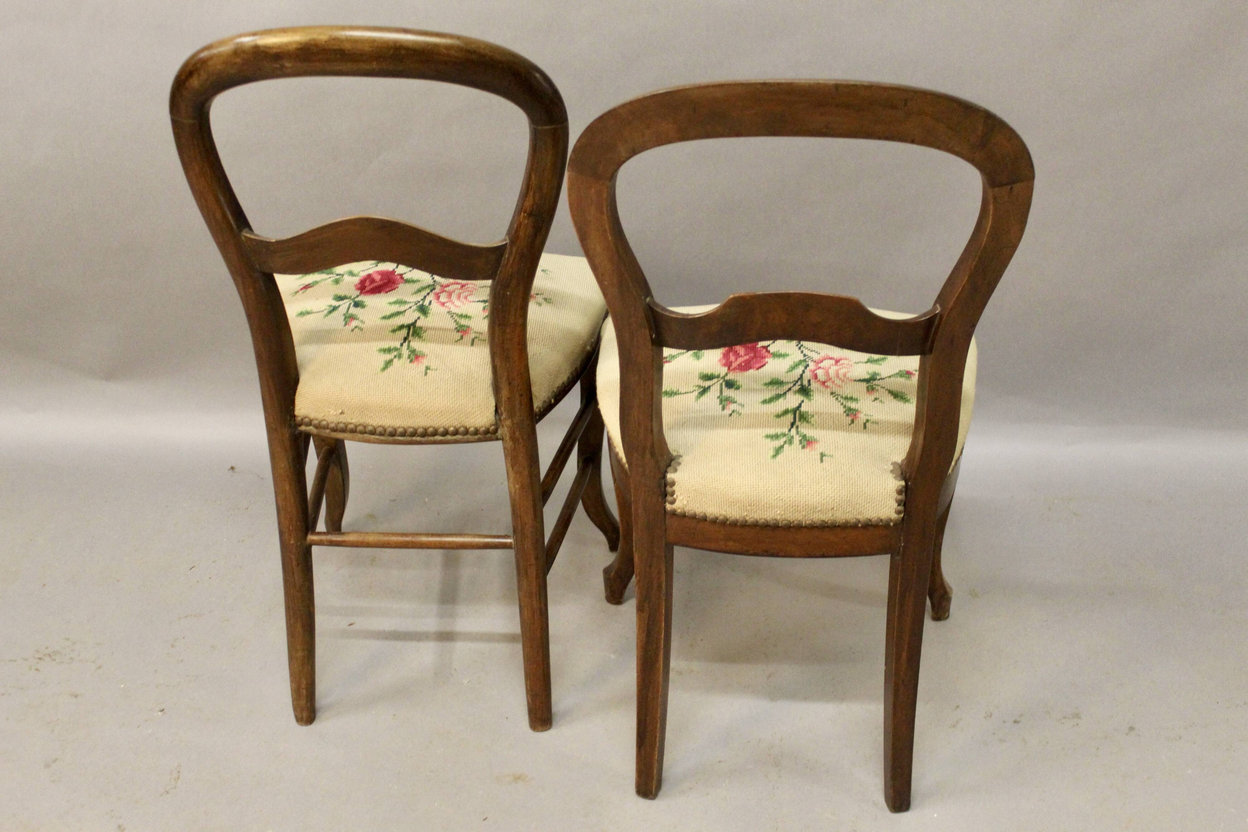 Pair of Louis Philippe chairs with petit point tapestry