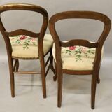 Pair of Louis Philippe chairs with petit point tapestry
