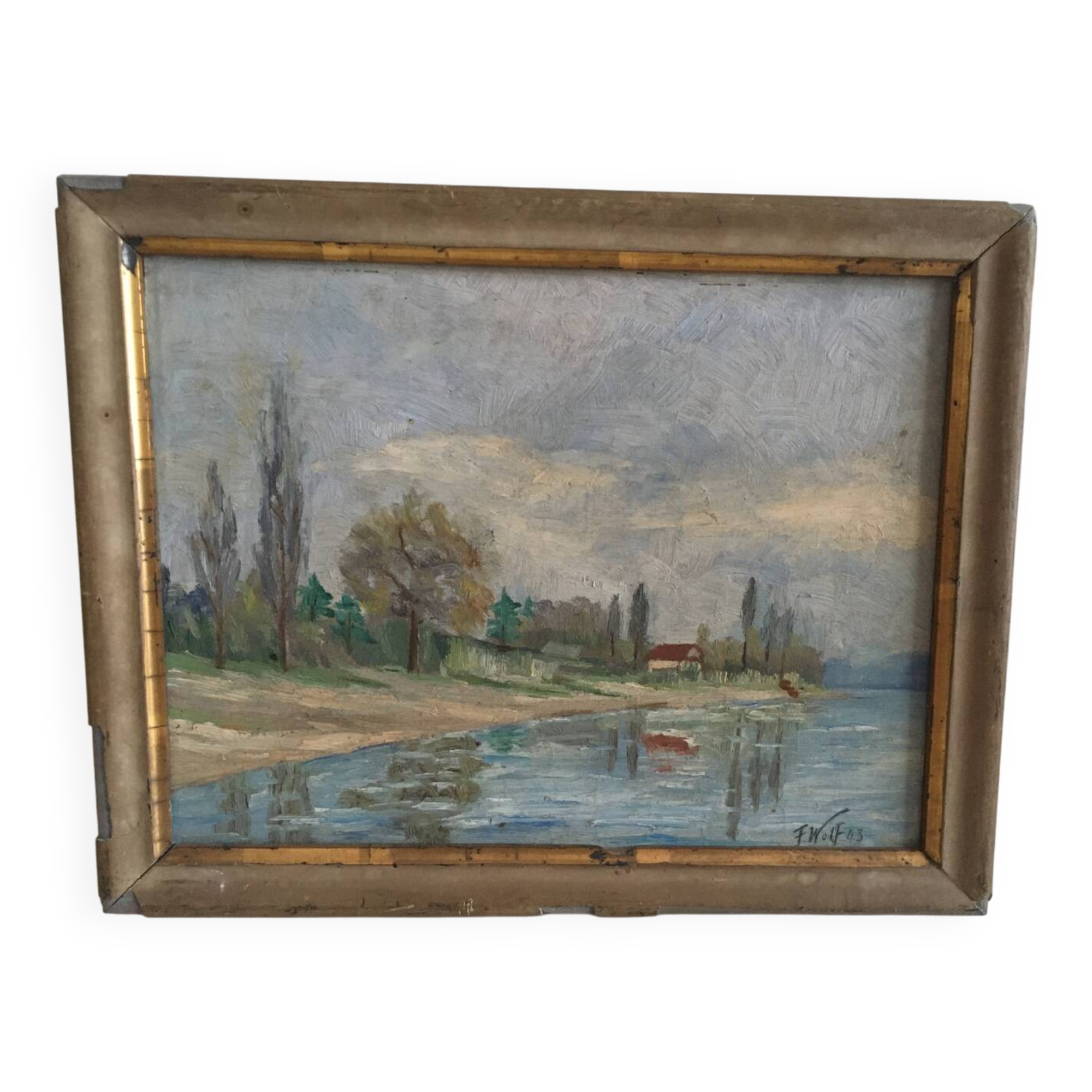 Old painting Riverside.