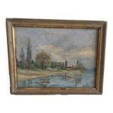 Old painting Riverside.
