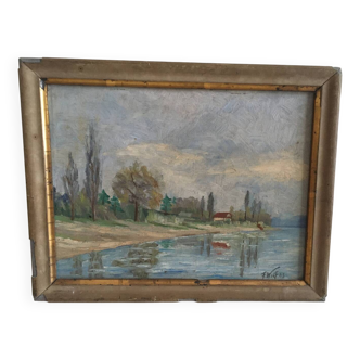 Old painting Riverside.